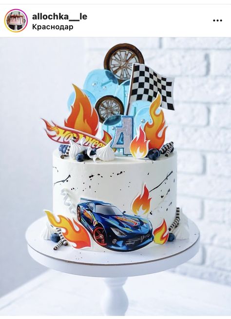 How Wheels Cake, Hot Wheels Cake Simple, Hot Wheel Cake Ideas, Hot Wheels Torte, Need 4 Speed Birthday Cake, Need Four Speed Birthday Cake, Pastel Hot Wheels, Hot Wheels Birthday Party Ideas Cake, Hot Wheels Cake Pops