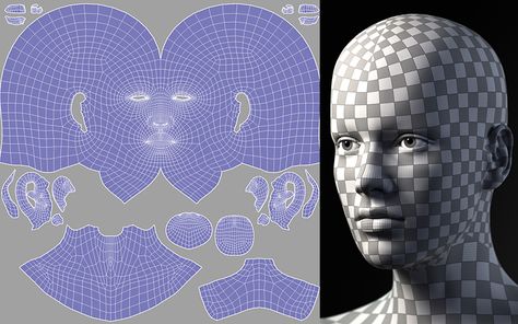 3d Uv Map, Uv Unwrap Character, Face Topology, Zbrush Models, Photorealistic Rendering, 3d Modeling Tutorial, Character Artist, Human Head, Uv Mapping