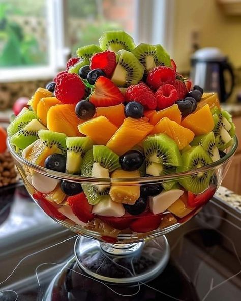 Bowl Of Fruit Aesthetic, Fruit Bowl Ideas, Fruit Kabob, Yummy Fruit, Fruit Platter Designs, Healthy Food Dishes, Fruit Salad Recipes, Healthy Food Motivation, Healthy Lifestyle Food