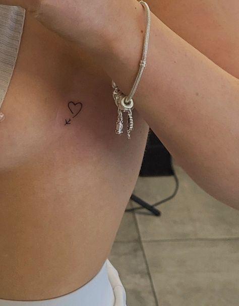 Heart Minimalist Tattoo, Travel Tattoo Ideas, Small Rib Tattoos, Heart Minimalist, Travel Minimalist, Rib Tattoos For Women, Basic Tattoos, Travel Tattoos, Hidden Tattoos