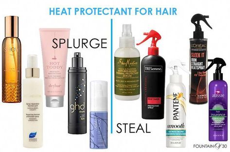 Splurge Vs Steal, Drugstore Hair Products, Heat Protectant Spray, Heat Protector, Heat Protectant Hair, Beauty Marks, Aging Beauty, Heat Protectant, Air Dry Hair