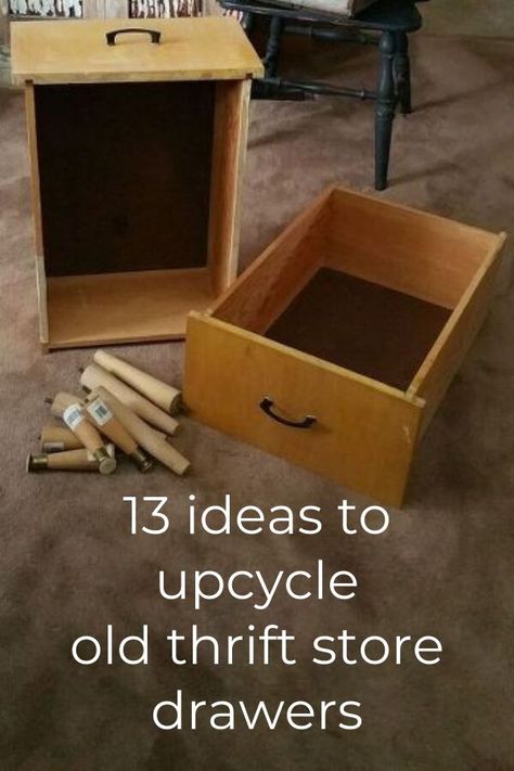 Drawers Repurposed Diy, Upcycle Drawers, Drawers Repurposed, Old Dresser Drawers, Old Drawers, Diy Drawers, Diy Upcycling, Rustic Storage, Wooden Drawers