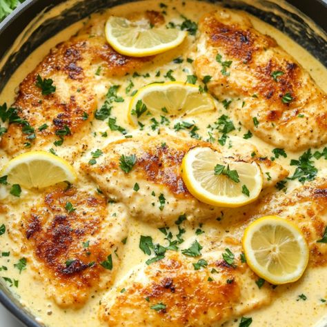 Creamy Lemon Chicken Recipe, Crispy Chicken Cutlets, Creamy Lemon Sauce, Ckd Recipes, Chicken Lemon, Lemon Butter Chicken, Creamy Lemon Chicken, Lemon Chicken Recipe, Chicken Spaghetti Squash