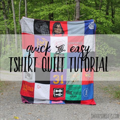 How to make a tshirt quilt without interfacing Diy Tshirt Quilt, Quilt From Old Clothes, Make A Tshirt Quilt, Tshirt Quilt Tutorial, Reusable Wrapping Paper, Tshirt Quilt Diy, Dog Bandana Pattern, Old Baby Clothes, Diy Tshirt