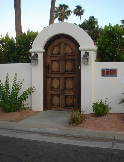 Beautiful Doors Entrance, Hacienda Doors, Spanish Front Door, Mediterranean Front Doors, Rustic Door Hardware, Front Door Garden, New Front Door, Hacienda Style Homes, Rustic Door