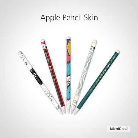 There are five skin warped Apple pencils. Apple Pencil Skin, Keyboard Case, Youtube Link, Skin Art, 1 Or 2, Apple Pencil, Laptop Skin, Vinyl Decals, Glass Beads