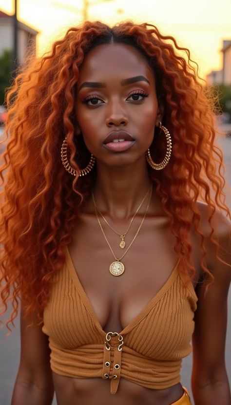 23 Stunning Ginger Hair Colors for Every Skin Tone: From Fiery Copper to Soft Strawberry Blonde Ginger Hair On Dark Skin Black Women, Copper Hair Color Black Women, Lava People, Black Women Ginger Hair, Dark Skin Red Hair, Ginger Hair On Brown Skin, Copper Hair On Black Women, Ginger Braids Black Women, Red Hair On Dark Skin