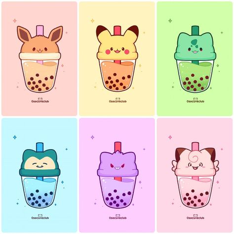 Pokemon Bubble Tea keychains and phone charms! These cuties will be available on Feb 23 (my next shop update). If you're in Central Florida, you can snag these at @milkmartorlando on Feb 18 These are all handmade using shrink plastic. 💖 #shrinkydink #pokemon #smallbusiness Bubble Tea Cute, Pokemon Cute Art, Cute Bubble Tea, Bubble Tea Drawing, Cute Boba Tea, Pokemon Boba, Bubble Tea Cartoon, Kawaii Boba, Custom Chibi Kawaii Character