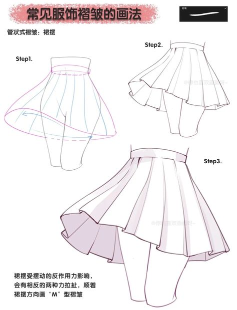 Flowy Skirt Reference, How To Draw Skirts Anime, Summer Poses Drawing Reference, Skirt Flow Reference, Flowing Skirt Reference, Skirt Flowing Drawing, Anime Skirt Reference, Skirts Drawing Reference, Long Skirt Drawing Reference