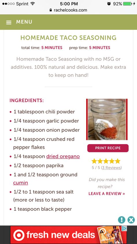 Taco Seasoning Homemade Rachel Ray, Taco Seasoning Rachel Ray, Rachael Ray Taco Seasoning Recipe, Rachel Ray Taco Seasoning Recipe, Office Party Foods, Chili Seasoning Recipe, Diy Taco Seasoning, Rachel Ray Recipes, Homemade Taco Seasoning Mix