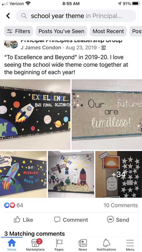 School Wide Themes For The Year, Space Bulletin Board Ideas, Assistant Principal Office, Space Bulletin Boards, Caught Being Good, Principal Office, School Slogans, School Year Themes, School Wide Themes