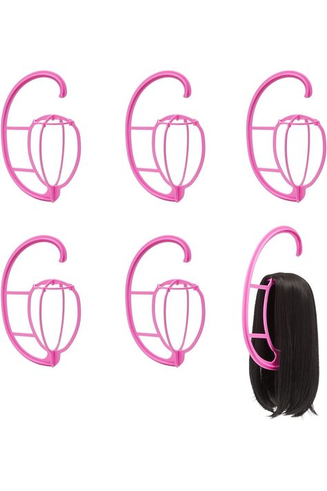 6-Pack Collapsible Wig Storage for Multiple Wigs - Plastic Hanging Wig Stands for Hair Pieces and Headware Accessories for Display and Closet Organization (Pink, 9.8x15 in) Wigs Storage Ideas, Headware Accessories, Wig Storage, Wig Ideas Black Women, Wig Ideas, Wig Stand, Women's Wigs, Crazy Hair, 6 Packs