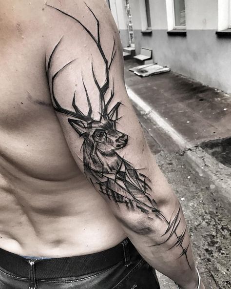 Like a crown, the antlers grow beyond its body, bringing it closer to the sky and making it sacred. In many cultures, the deer is a symbol of spiritual authority. During a deer's life the antlers fall off and grow again and the animal is also a symbol of regeneration. #tattoo #tattoos #tattooart #tattooed #tattoodesign # tattoo ideas # inspirational tattoo ideas # deer tattoos # deer tattoos for men # deer tattoos for women # tattoo life # tattoo ideas small # modern deer tattoo designs Tattoo Crane, Deer Tattoos, Antler Tattoos, Elk Tattoo, Antler Tattoo, Deer Skull Tattoos, Tattoos Masculinas, Deer Tattoo Designs, Elk Pictures