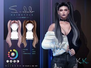 The Sims Resource - Downloads Girls Long Hair, Female Hairstyles, Sims 4 Anime, Goth Hair, Creation Story, Sims 4 Downloads, Sims Hair, Sims Community, Long Hair Girl