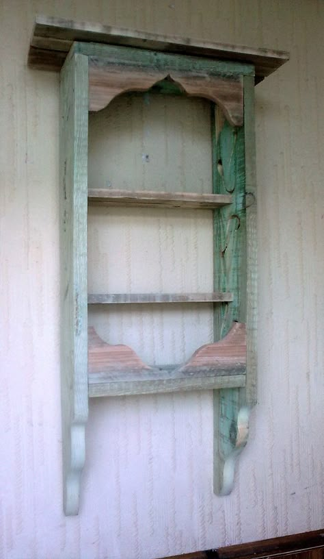 Irish huckster reclaimed wood projects made by johnnie d d Driftwood Branch Decor, Repurposed Wood Projects, Rustic Storage Cabinets, Primitive Shelves, Wood Storage Shelves, Primitive Cabinets, Homemade Furniture, Barn Wood Crafts, Reclaimed Wood Projects