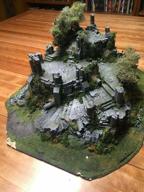 Diarama Ideas, Dnd Diy, Dnd Crafts, Warhammer Terrain, 40k Terrain, Game Terrain, Spooky Town, Landscape Model, Dnd Miniatures