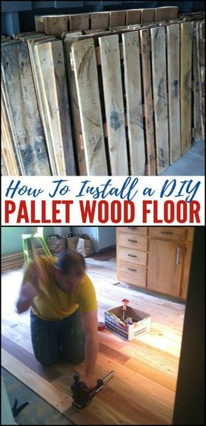 Diy Pallet Flooring, Wood Pallet Flooring, Pallet Flooring, Pallet Floors, Inexpensive Flooring, Diy Wood Floors, Build A Dog House, Recycle Timber, Pallet Decor