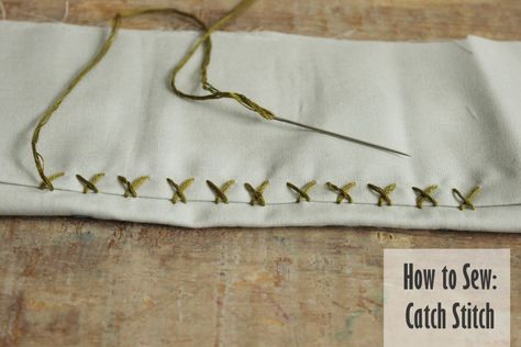 How to Sew: Six Basic Hand Stitches Catch Stitch, Industrial Crafts, Art Hallway, Romantic Industrial, Sewing Area, Hand Stitching Techniques, Bathroom Contemporary, Minimalist Farmhouse, Hand Stitches