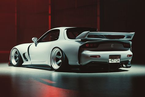 Live To Offend x Kingdom Carbon Mazda FD3S RX7 Widebody Kit | HiConsumption Rx7 Wide Body Kit, Khyzyl Saleem, Rx7 Fd, Citroën Sm, English Wheel, Wide Body Kits, Mazda Rx 7, Stance Cars, Fiat Panda