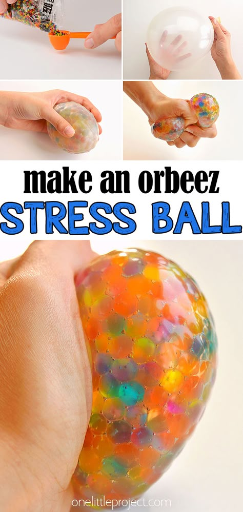 Diy Squishy Ball, Sensory School Age, Diy Stressball Orbeez, Sensory Balloons Diy, Squish Balls Diy, What To Do With Water Beads, Diy Stressball Easy, Crafts With Water Beads, Diy Orbeez Crafts