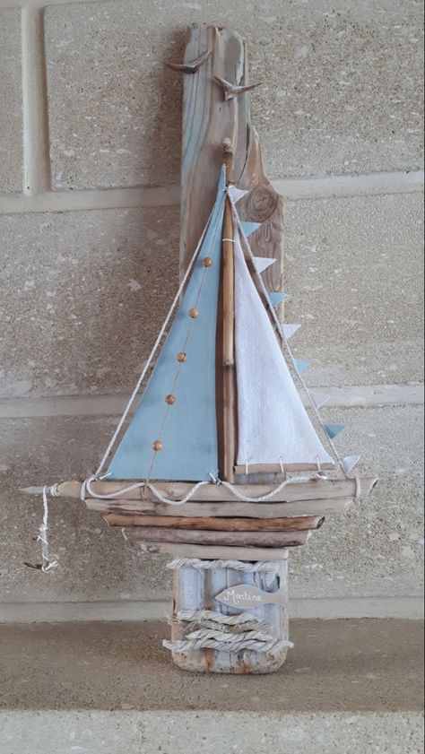 Beach Art Diy, Vintage Nautical Decor, Deco Marine, Boat Crafts, Diy Beach Decor, Driftwood Diy, Driftwood Art Diy, Nautical Crafts, Driftwood Projects