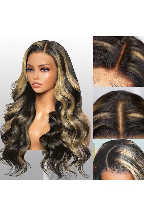 26 InchHighlight Ombre Lace Front Wig Human Hair 1B/27 Balayege Lace Front Wig Human Hair Pre Plucked 13x4 Black and Honey Blonde Ombre Human Wig 180% Density for Women Blayege Highlight Wigs Wig Ideas For Black Women, Honey Blonde Ombre, Highlight Wigs, Ombre Lace Front Wig, Ombre Lace Front, Ombre Lace, Wig Ideas, Human Wigs, Wig Human Hair