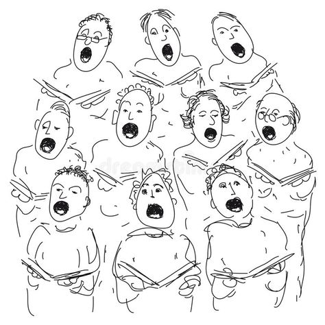 Choir. Illustration of people singing in choir , #AFFILIATE, #Illustration, #Choir, #people, #choir, #singing #ad Choir Illustration, Choir Quotes, Singing Drawing, Vector Illustration People, Illustration Of People, Choir Singing, People Singing, Art Demo, Tangle Doodle