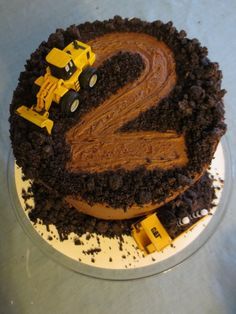 Construction Cake...these are the BEST Cake Ideas! Digger Birthday Cake, Cake Furniture, Digger Cake, Construction Birthday Cake, Digger Birthday, Tårta Design, Construction Cake, Construction Trucks, 2 Birthday Cake