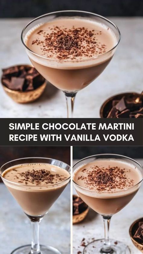 Simple Chocolate Martini Recipe With Vanilla Vodka – Culinary Chase Chocolate Martini Recipe Vodka, Chocolatini Recipe, Vanilla Vodka Cocktails, Vanilla Vodka Recipes, Chocolate Martinis, Homemade Summer Drinks, Martini Recipes Easy, Chocolate Tequila, Chocolate Martini Recipe