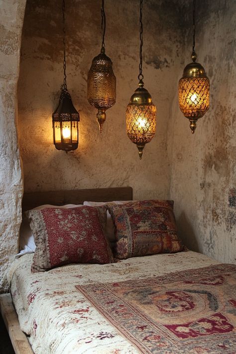 Micro bedroom concept. Brass Moroccan lanterns hanging over a low platform oak bed.

Ready for an interior design pilgrimage around 55 of the globe's most boho-eclectic tiny house loft bedrooms? Prepare to delve into a world of vibrant color palettes, sustainably-sourced materials, and space-optimizing decor, all curated in snug sleeping lofts that flawlessly embody free-spirited living. Get inspired by these unique sleep sanctuaries…

Read more: https://tastyinteriors.com/generated-post-55-boho-eclectic-tiny-house-loft-bedrooms-globally-inspired-sleep-sanctuaries/ Micro Bedroom, Tiny House Loft Bedroom, Moroccan Lanterns Hanging, Wabi Sabi Dining, Mediterranean Cottage, Moroccan Bedroom Ideas, Moroccan Decor Bedroom, Moroccan Bed, Lanterns Bedroom