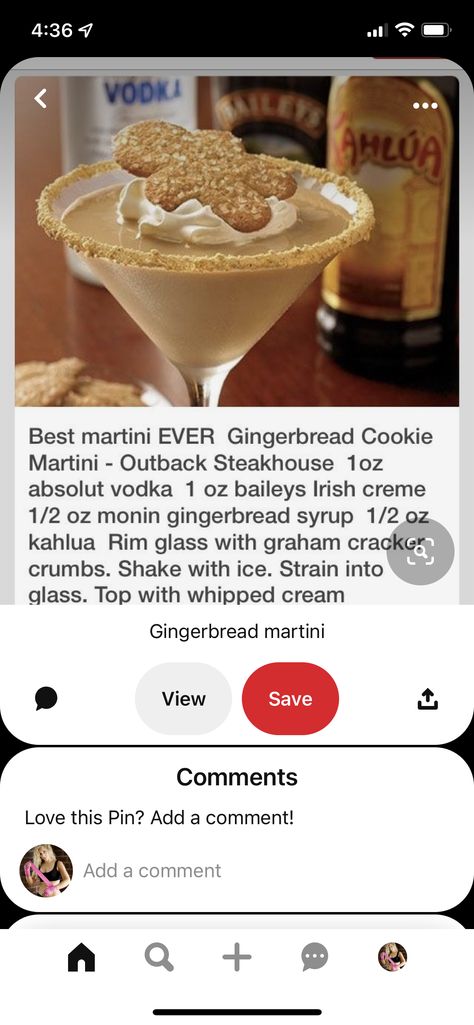 Gingerbread Cocktail Recipes, Gingerbread Liquor, Gingerbread Captain Morgan Drinks, Gingerbread Whiskey Cocktail, Gingerbread Martini Recipe, Gingerbread Martini Recipe Outback, Outback Recipes, Low Calorie Alcohol, Gingerbread Martini