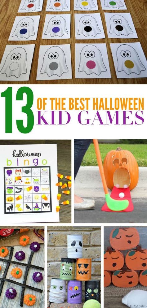 Check out these 13 DIY Halloween Games that are perfect for kids! Fun homemade or printable games that are Halloween themed and perfect for your next Halloween Bash | #passion4savings #Halloween #games #kids #DIY #printable #NonSpooky  via @Passion4Savings Halloween Kid Games, Best Halloween Games, Halloween Costumes Kids Homemade, Diy Carnival Games, Carnival Games For Kids, Halloween School Treats, Fun Halloween Games, Halloween Class Party, Diy Halloween Games