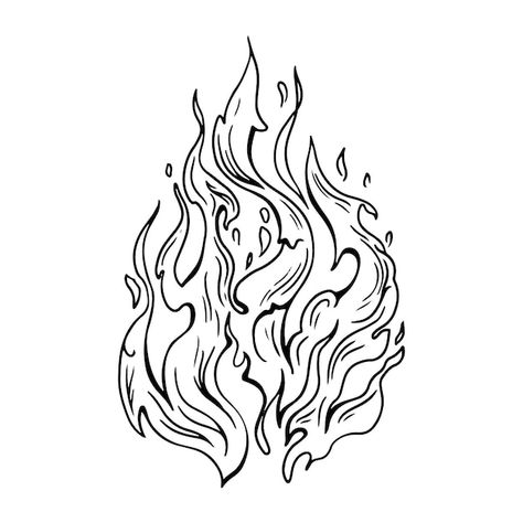 Vector hand drawn fire outline illustrat... | Premium Vector #Freepik #vector #outline-illustration #line-art #minimal-illustration #outline Flame Outline Drawing, Fire Outline Drawing, Fire Vector Art, Hand With Fire Drawing, Fire Outline Tattoo, Hand Holding Fire Drawing, Tattoo Line Work Drawings, Fire Vector Illustrations, Fire Illustration Draw