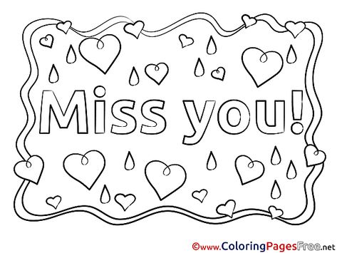 Happy Hearts Day, Love Coloring Pages, Heart Day, We Missed You, Png Graphics, Frame Clipart, Happy Heart, Free Printable Coloring Pages, Color Card