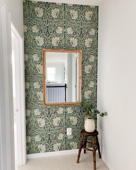 Victorian Floral Wallpaper Pimpernel on Black by - Etsy Victorian Floral Wallpaper, Pimpernel Wallpaper, Durham Nc, Durham, Floral Wallpaper, Peel And Stick Wallpaper, Framed Bathroom Mirror, Fabric Wallpaper, Laundry Room