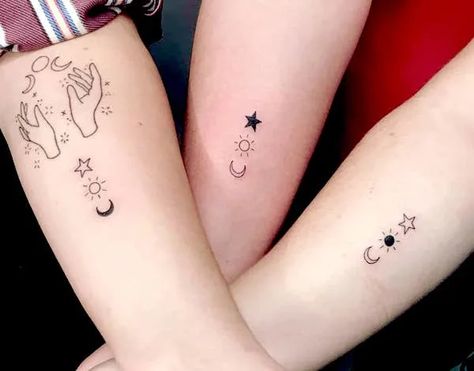 Small Sibling Tattoos For 3, Small Sibling Tattoos, Three Sister Tattoos, Siblings Tattoo For 3, Sibling Tattoos For 3, Arrow Forearm Tattoo, Matching Tattoos For Siblings, Cousin Tattoos, Small Matching Tattoos