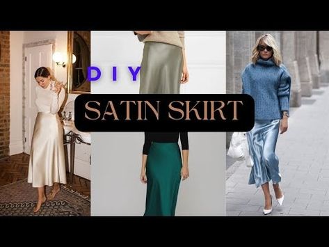 (1) How To Make Satin Skirt from Scratch//DIY Bias slip skirt (without zipper) |Beginner sewing project - YouTube Diy Satin Skirt, Satin Slip Skirt, Skirt Diy, Beginner Sewing, Diy Skirt, Slip Skirt, Sewing Projects For Beginners, Satin Slip, Satin Skirt