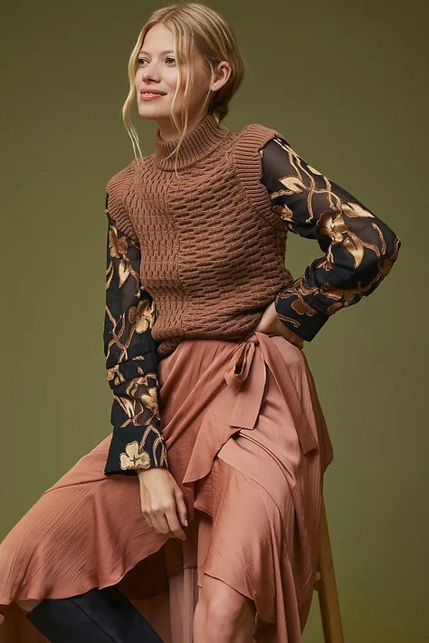 Community Impact, Turtleneck Pullover, Apparel Brand, Turtleneck Top, Anthropologie Sweater, Turtle Neck Top, 50 Fashion, Sheer Sleeves, Women Pullover