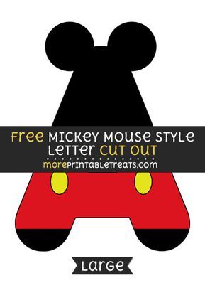 Free Mickey Mouse Style Letter A Cut Out - Large size printable Free Mickey Mouse Printables, Mickey Mouse Template, Mickey Mouse Classroom, Mickey Mouse Letters, Mickey Mouse Printables, Disney Themed Classroom, Mickey Mouse Birthday Decorations, Mickey Mouse Themed Birthday Party, Mickey Mouse Invitations