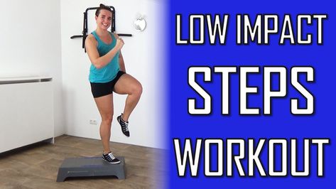 Steps Exercises Workouts, Steps Workout, Step Aerobic Workout, Step Up Workout, Step Exercises, Stepper Workout, Aerobic Step, Burn Fat Build Muscle, Step Aerobics