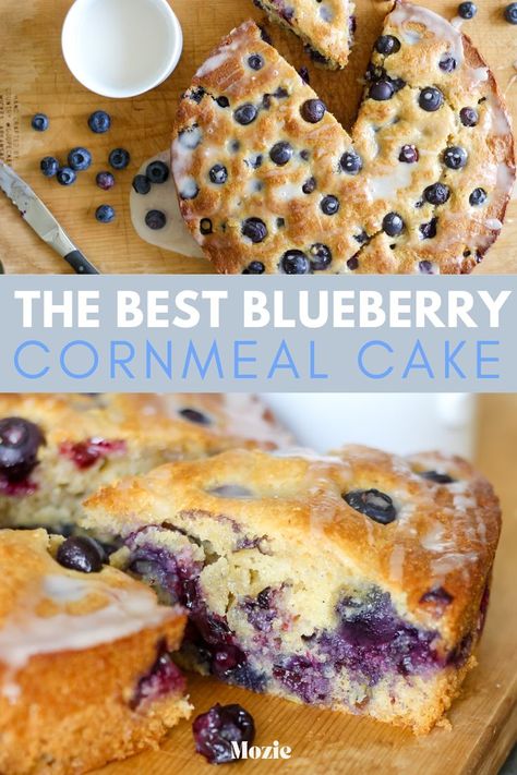 this is the absolute best blueberry cornmeal cake you'll ever taste! Blueberry Honey Cake, Blueberry Cornmeal Cake, Cornmeal Recipes Healthy, Coarse Cornmeal Recipes, Fine Cornmeal Recipes, Healthy Cornmeal Recipes, Recipes Using Cornmeal, Cornmeal Cakes, Blueberry Cornbread