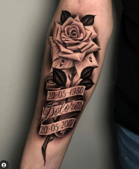 Memorial Tattoos Mom, Winter Tattoo, Memorial Tattoo Designs, Rose Tattoos For Women, Remembrance Tattoos, Hand Tattoos For Girls, Cute Hand Tattoos, Half Sleeve Tattoos For Guys, Theme Tattoo