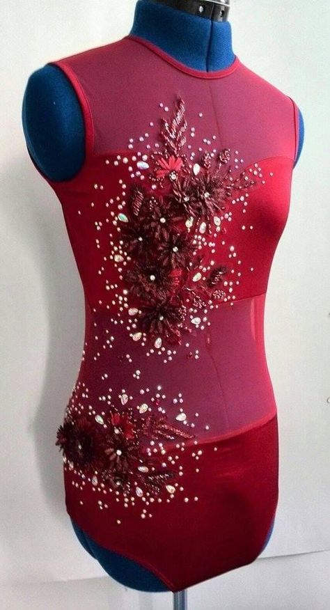 Dark Red Dance Costume, Red Dance Costumes, Fly Costume, Red Dance, Red Leotard, Leotard Costume, Circus Costumes, Lyrical Costumes, Dance Costumes Lyrical