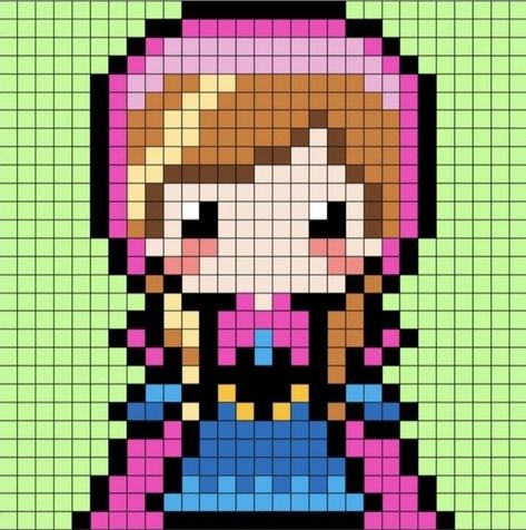 Pixel Art Pattern Princess, Perler Bead Patterns Disney Princess, Perler Bead Patterns Princess, Disney Princess Hama Beads, Pixel Art Pattern Disney Princesses, Disney Princess Pixel Art Grid, Frozen Perler Bead Patterns, Pixel Drawing Disney, Stitch Disney Pixel Art