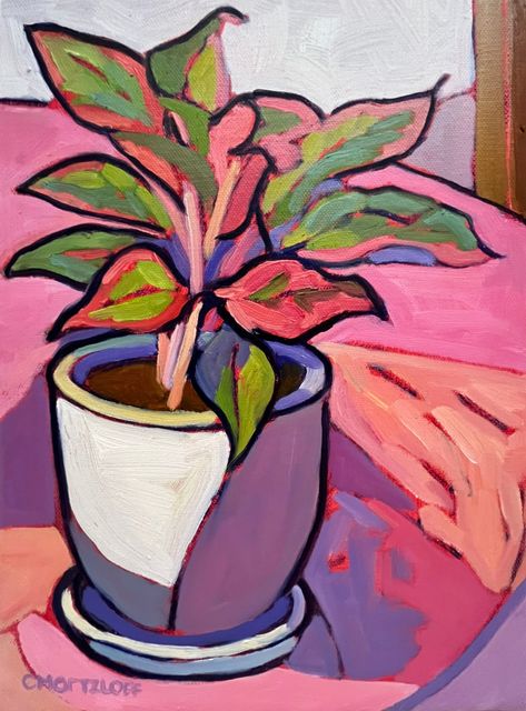 "Cabana Plant" The Color Pink, Abstract Flower Art, Gouache Art, Floral Drawing, Still Life Oil Painting, Plant Painting, Fairytale Art, Painting Still Life, Abstract Flower