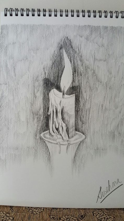 Candle Sketch, Candle Drawing, Pencil Sketches, Candle Art, Still Life Drawing, Life Drawing, Eye Drawing, Pencil Sketch, Daily Art