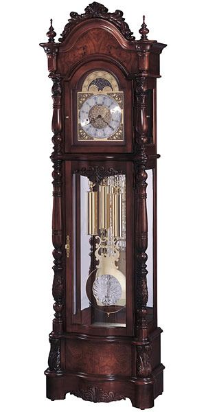 Howard Miller Veronica 611-015 Victorian Grandfather Clock This Victorian furniture styled floor clock with a satin Windsor Cherry finish offers elegant details. An ornate pediment features bookmatched... Old Grandfather Clock, Howard Miller, Old Clocks, Victorian Furniture, Victorian Decor, Antique Clocks, Grandfather Clock, Wooden Clock, Antique Wall Clock