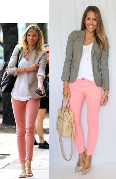 STYLE IT #CAbi can make this happen! Spring Cropped Bree Jean, Perfect Tee and the cozy Shrunken Peacoat. ADORABLE :) Stylish Business Casual, Mode Tips, Outfit Chic, Summer Work Outfits, Casual Work Outfit, Mode Casual, Pink Pants, Work Outfits Women, Business Casual Outfits