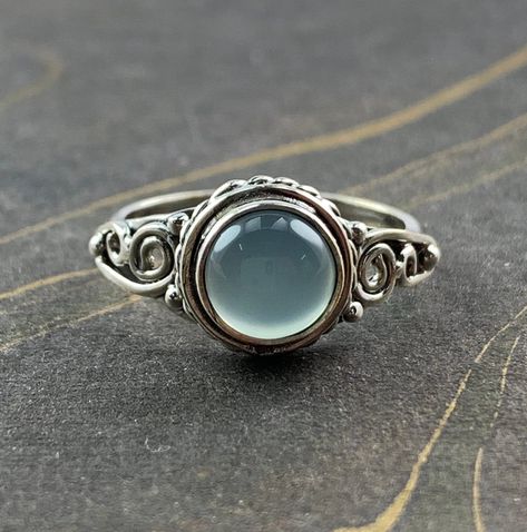 Aqua Chalcedony Ring, Natural Ruby Ring, Chalcedony Ring, Natural Gemstone Ring, Aqua Chalcedony, 925 Silver Ring, Rings Cool, Women Ring, Boho Ring