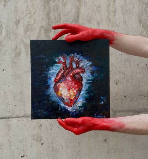 Painting Hearts On Canvas, Keep My Heart Safe, Heart Abstract Painting, Love Painting Canvas, Heart Oil Painting, Heart Painting On Canvas, Love Oil Painting, Heart Art Painting, Hearts Painting